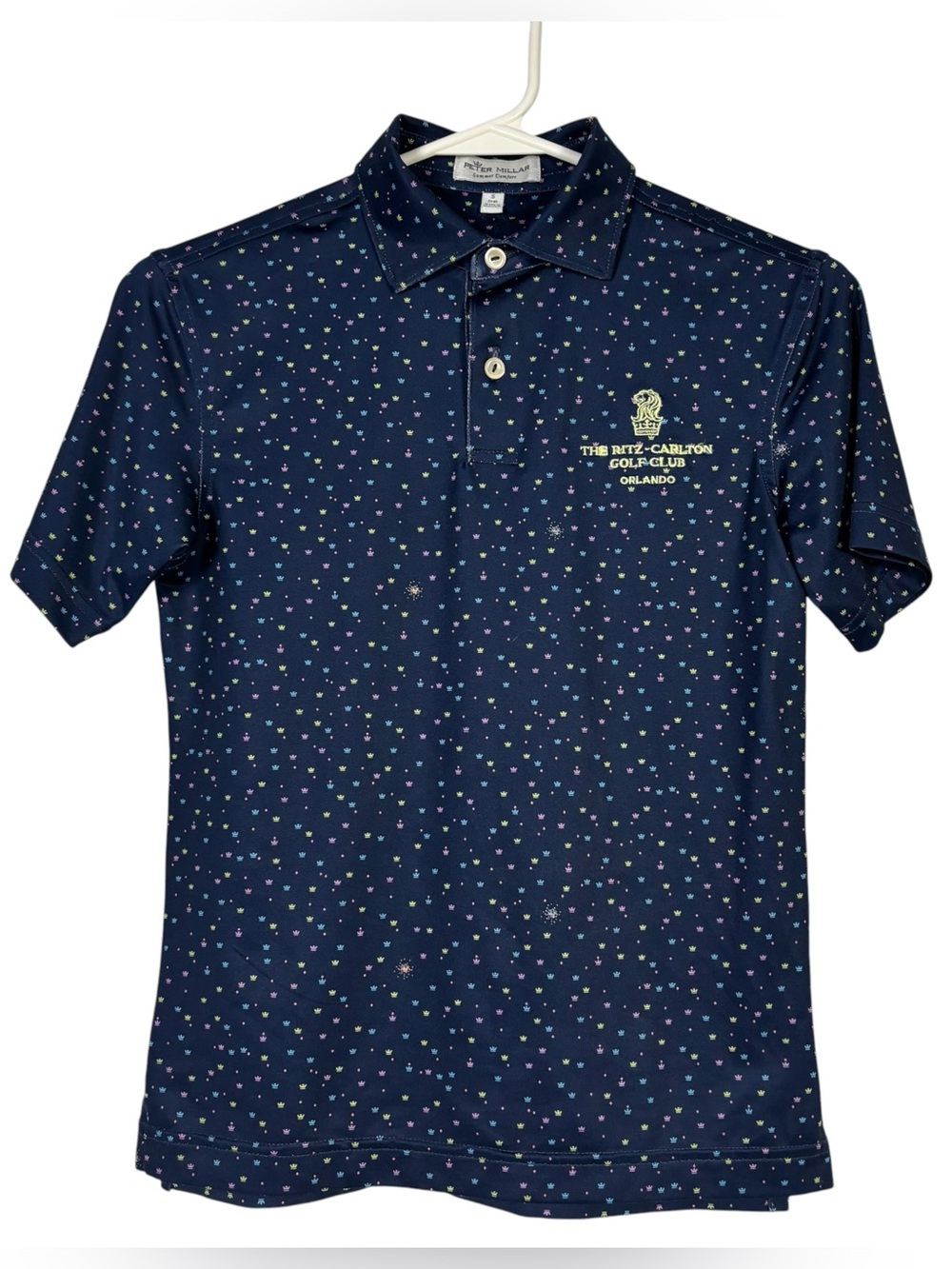 Peter Millar Ritz Carlton Summer Comfort Blue Golf Polo Shirt Youth Kids Boys S